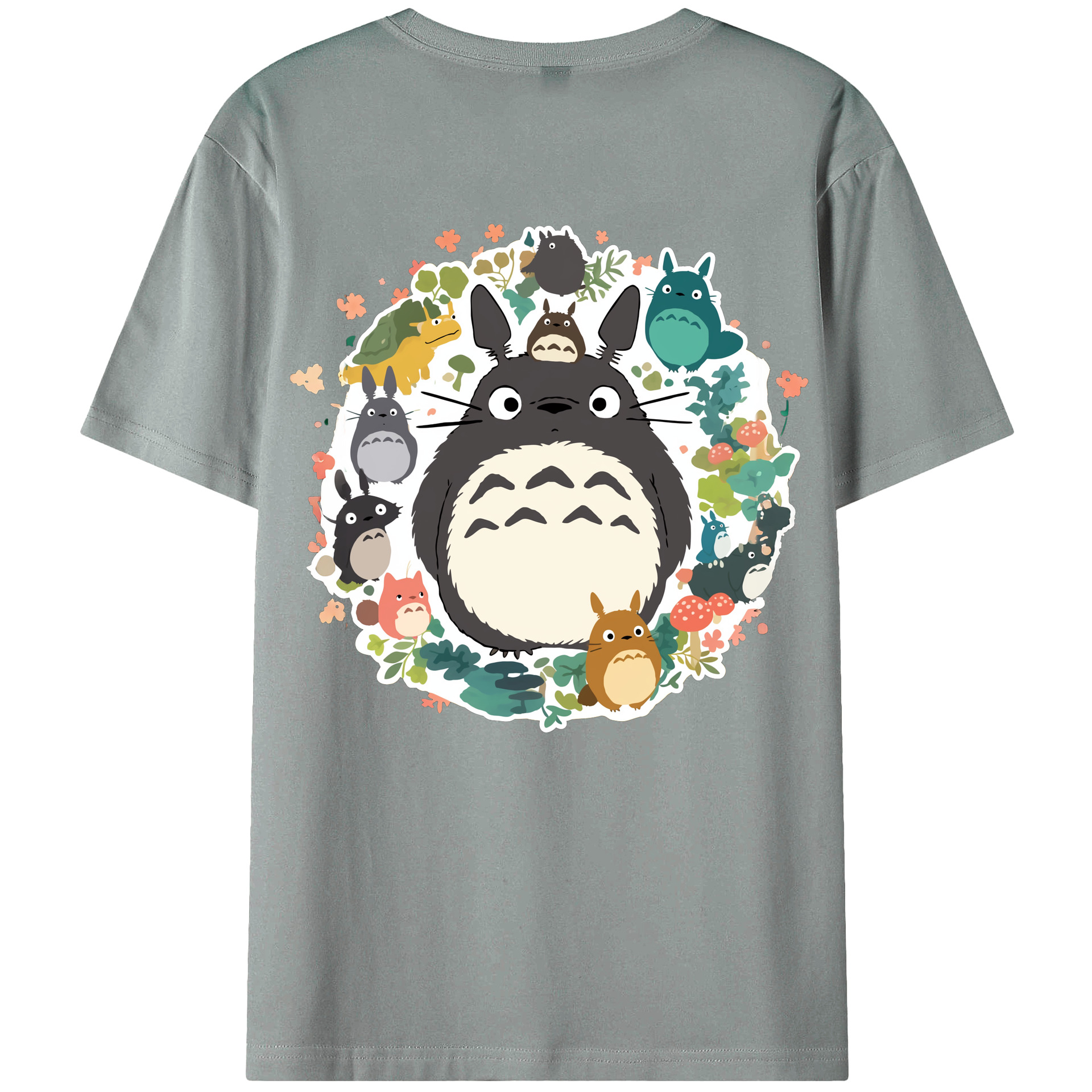 （画像用） となりのトトロ 草壁メイ 草壁サツキ My Neighbor Totoro Satsuki Kusakabe Mei Kusakabe 綿100％ メンズ半袖Tシャツ（バックプリント） 通気性